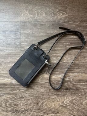 Michael Kors Black Crossbody ID Card & Phone Holder with Zip Pocket